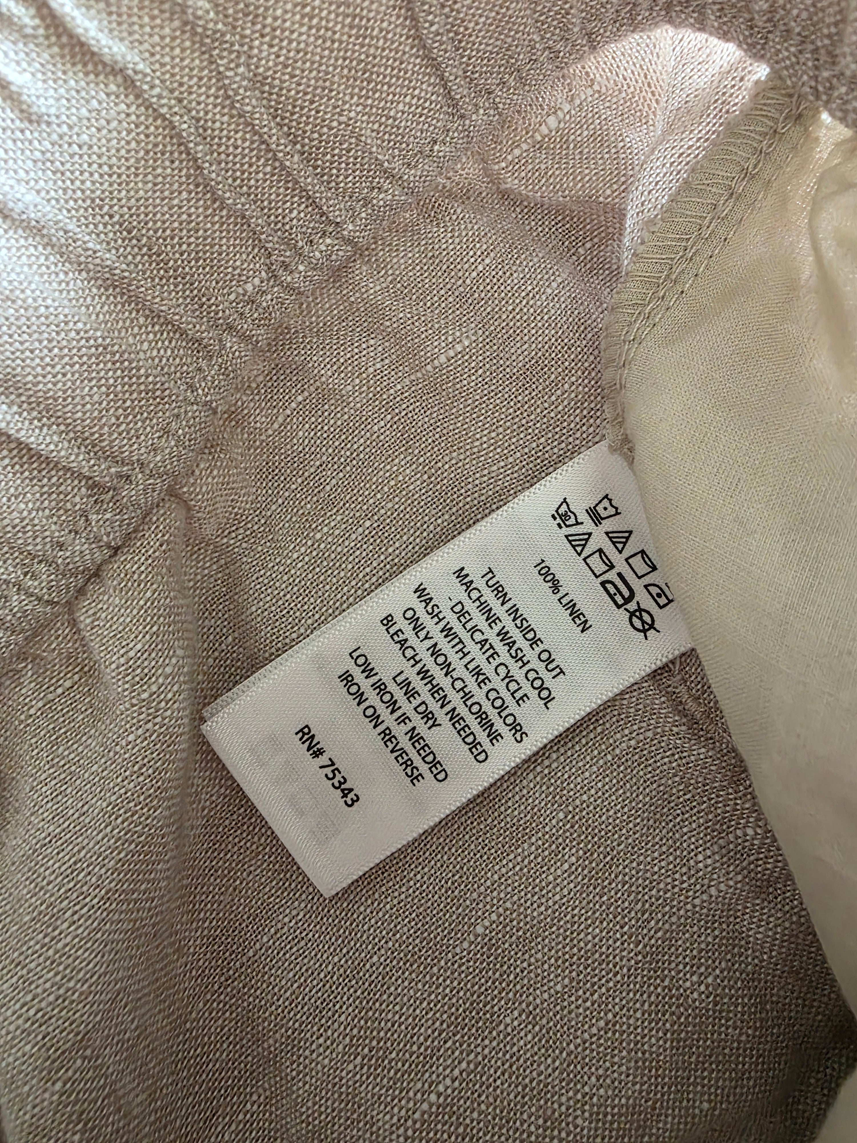 Neutral Pull On Linen Shorts (XL)