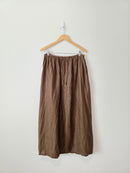 Vintage Brown Linen Maxi Skirt (L)
