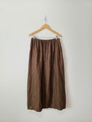 Vintage Brown Linen Maxi Skirt (L)