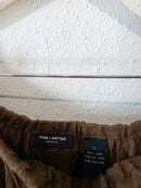 Vintage Brown Linen Maxi Skirt (L)