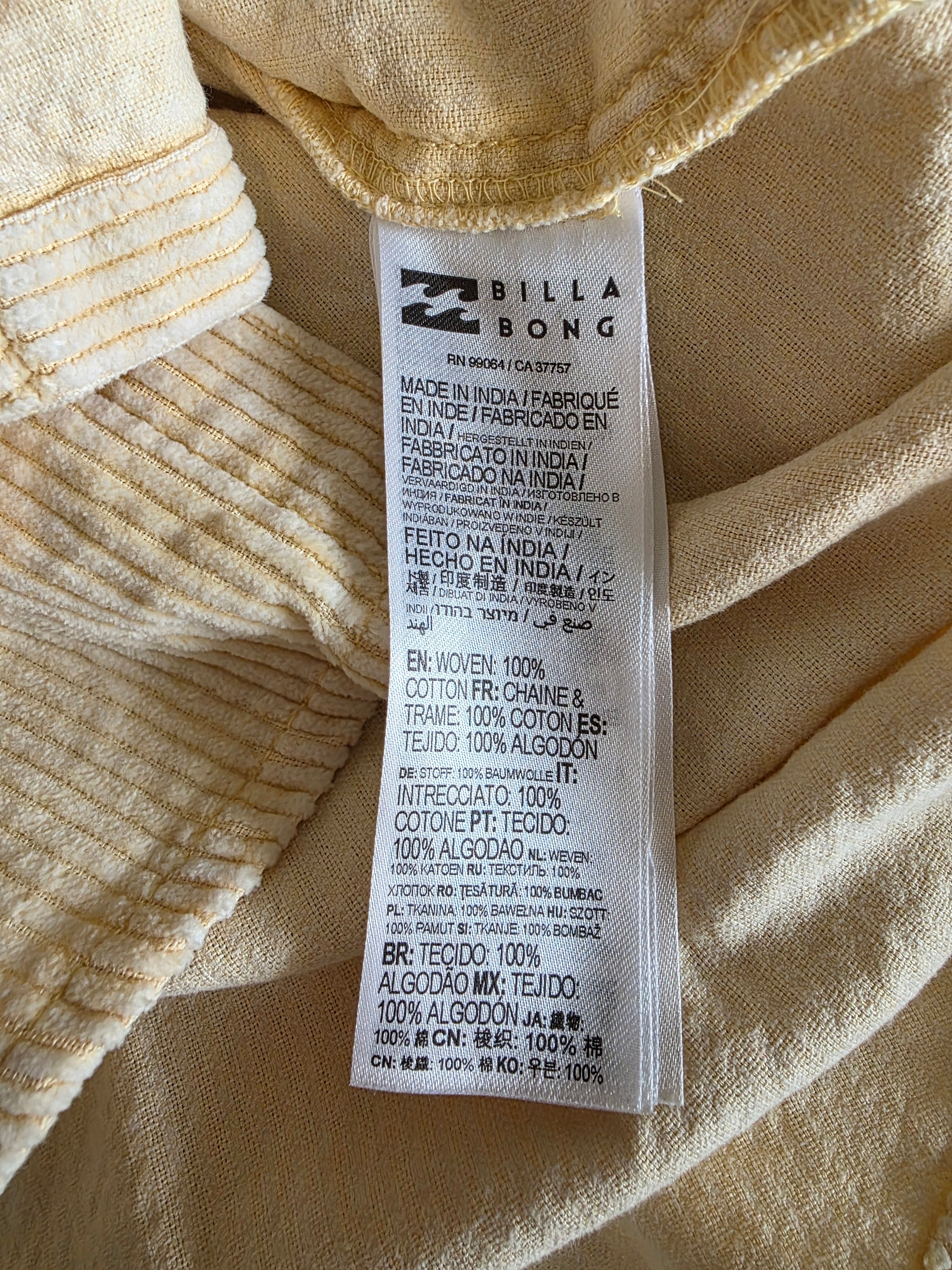 Billabong Corduroy Button Up (L)