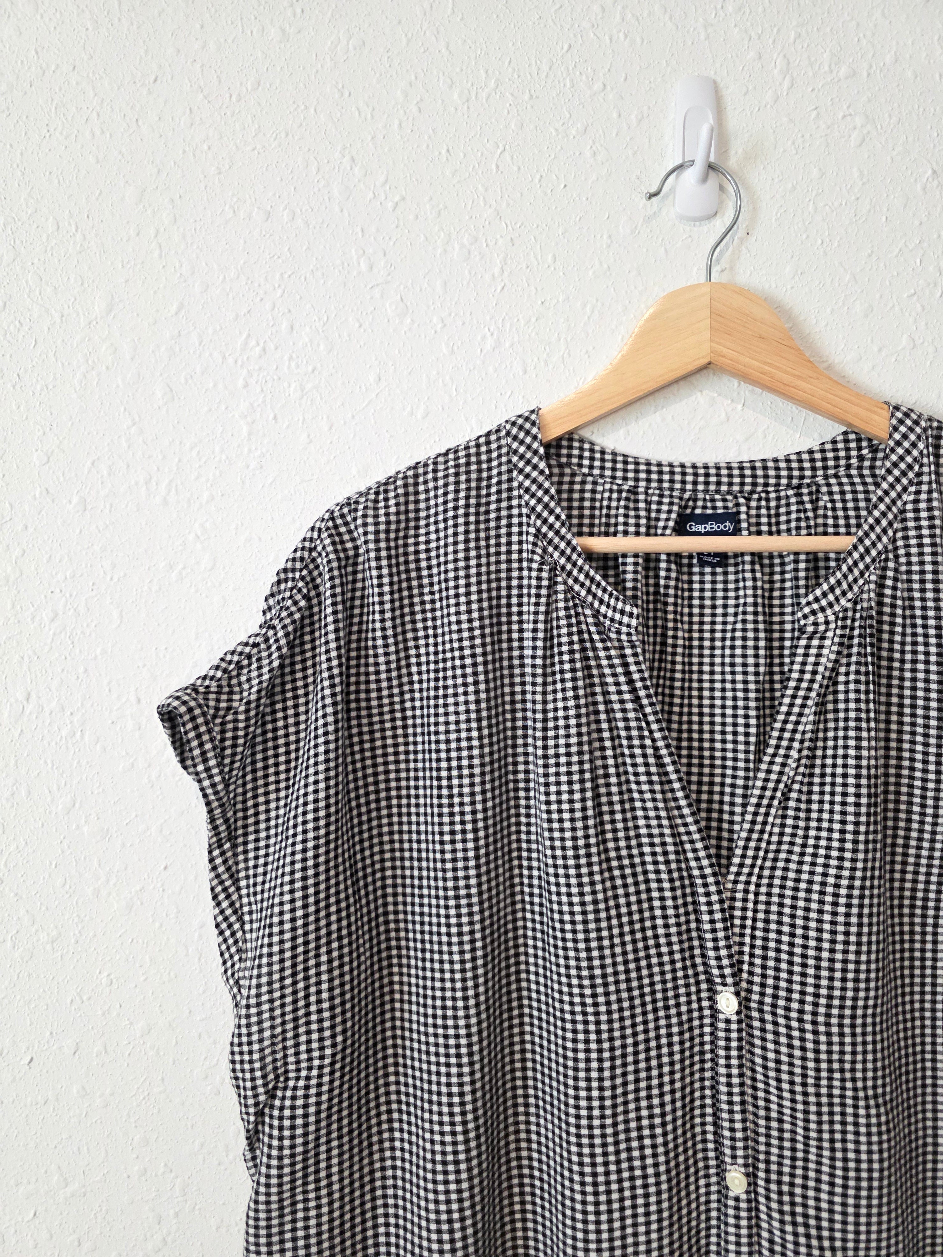 Gap Gingham Button Up Top (LT)