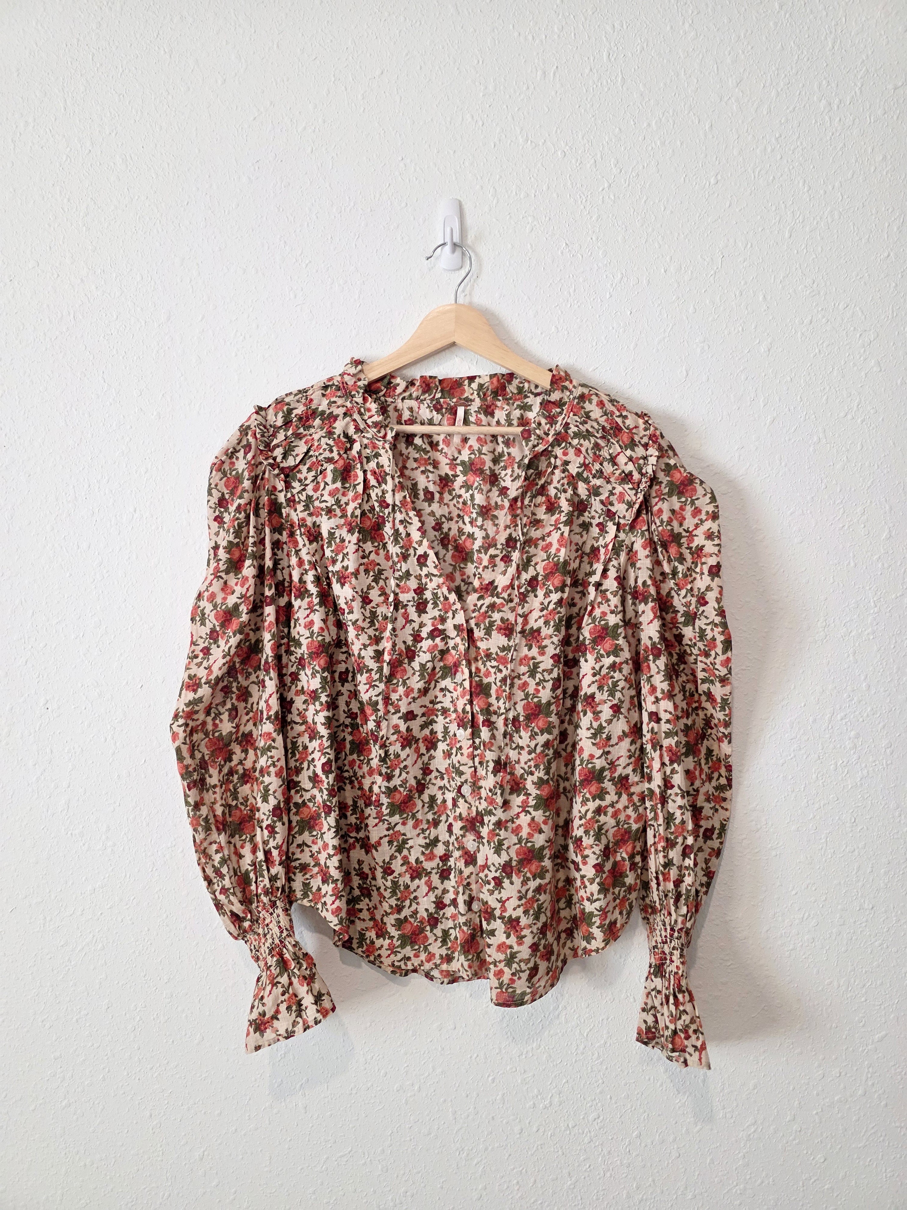 Free People Cotton Floral Blouse (S)