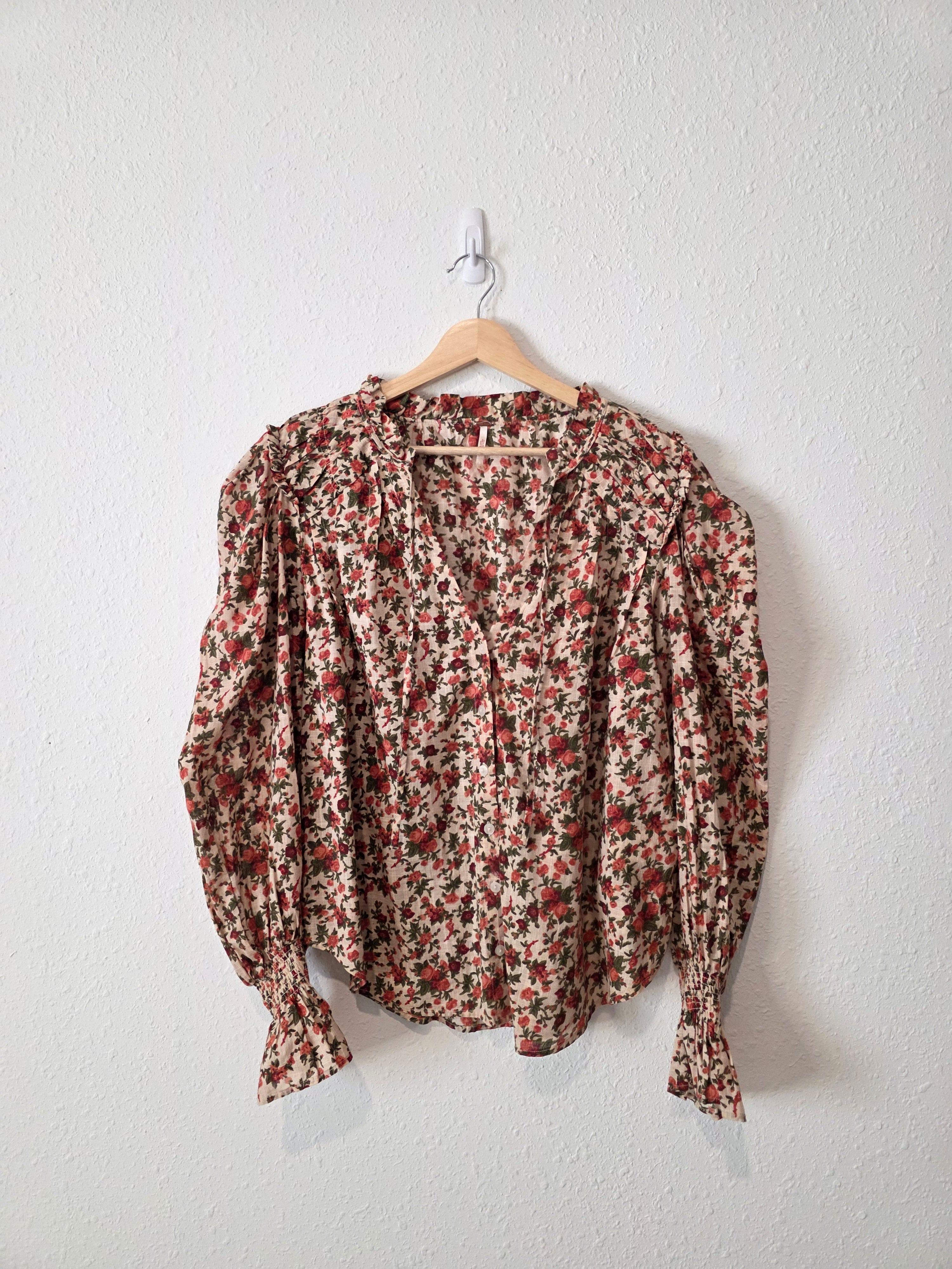 Free People Cotton Floral Blouse (S)