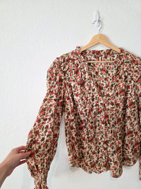 Free People Cotton Floral Blouse (S)
