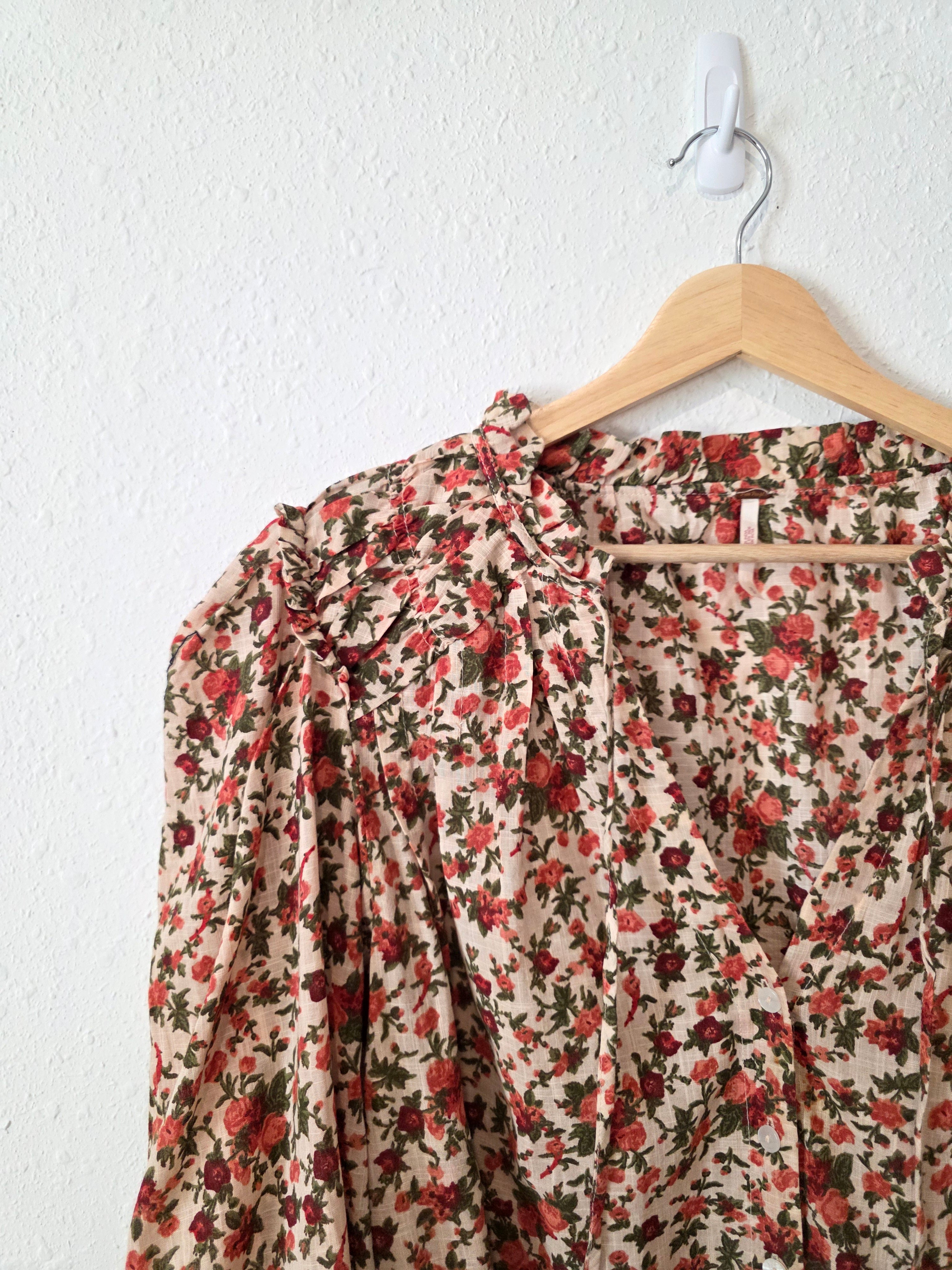 Free People Cotton Floral Blouse (S)