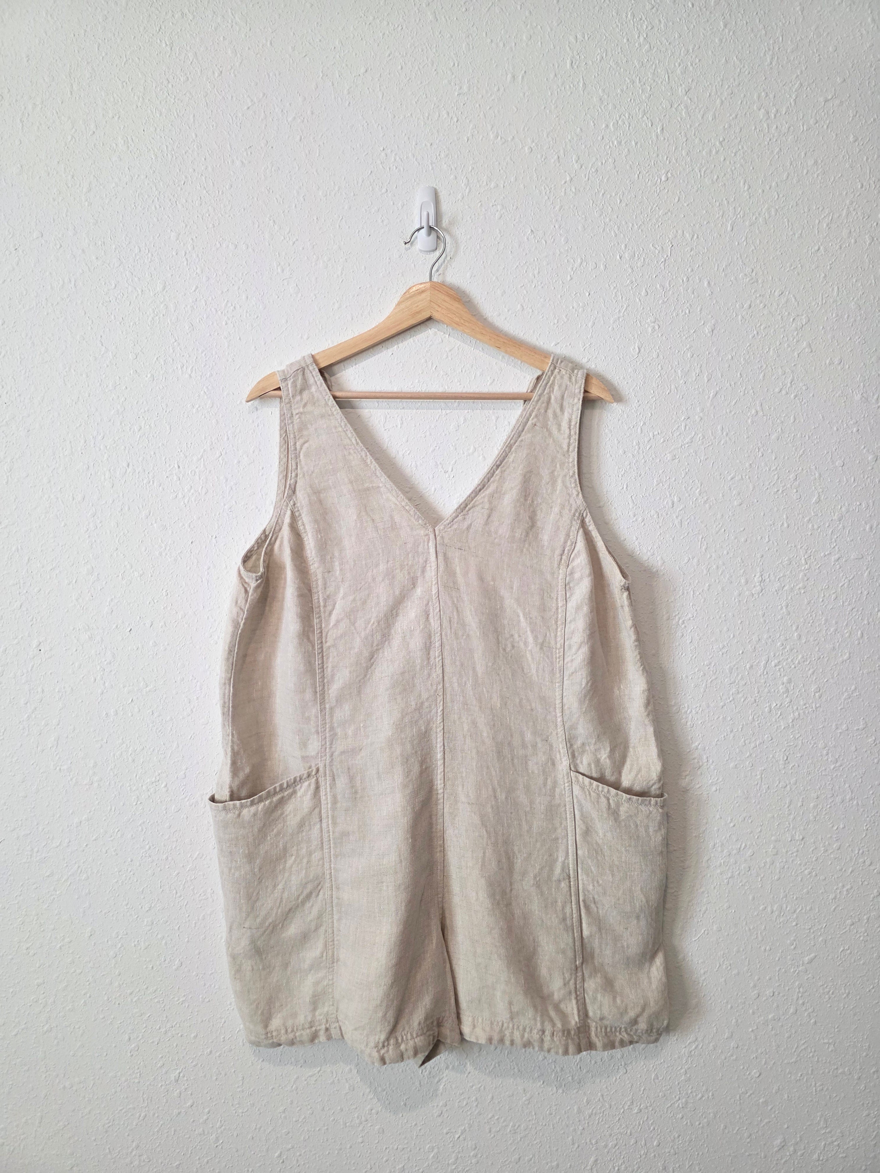 Athleta Oat Linen Romper (L)