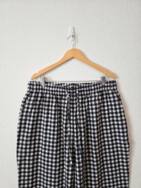 Gingham Straight Drawstring Pants (20W)