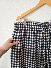 Gingham Straight Drawstring Pants (20W)