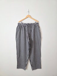 Gingham Straight Drawstring Pants (20W)