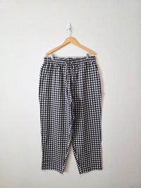 Gingham Straight Drawstring Pants (20W)