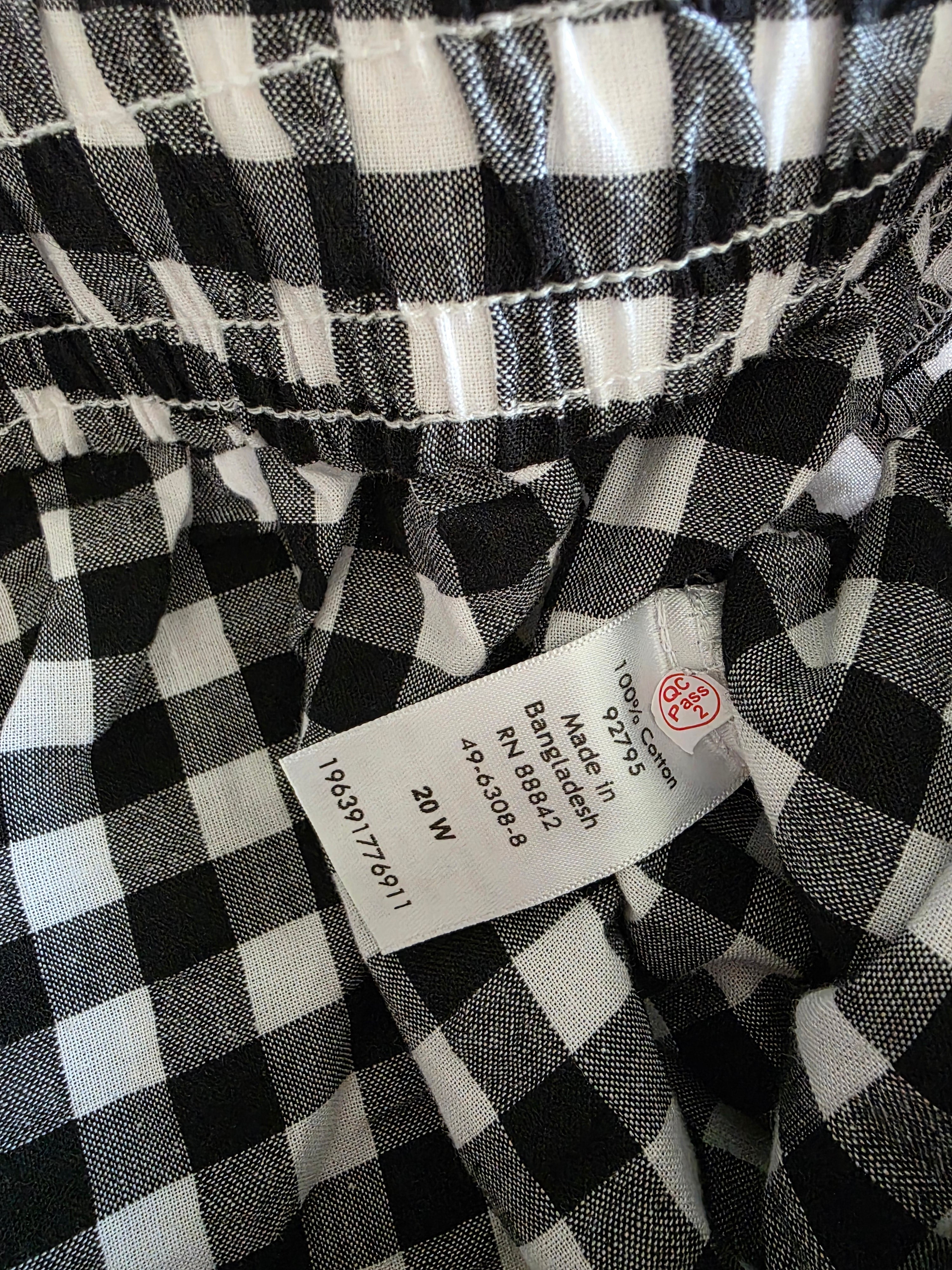 Gingham Straight Drawstring Pants (20W)