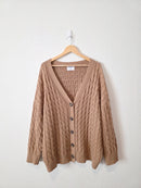 Cable Knit Cardigan Sweater (3X)