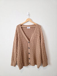 Cable Knit Cardigan Sweater (3X)