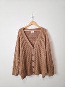 Cable Knit Cardigan Sweater (3X)