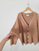 Cable Knit Cardigan Sweater (3X)