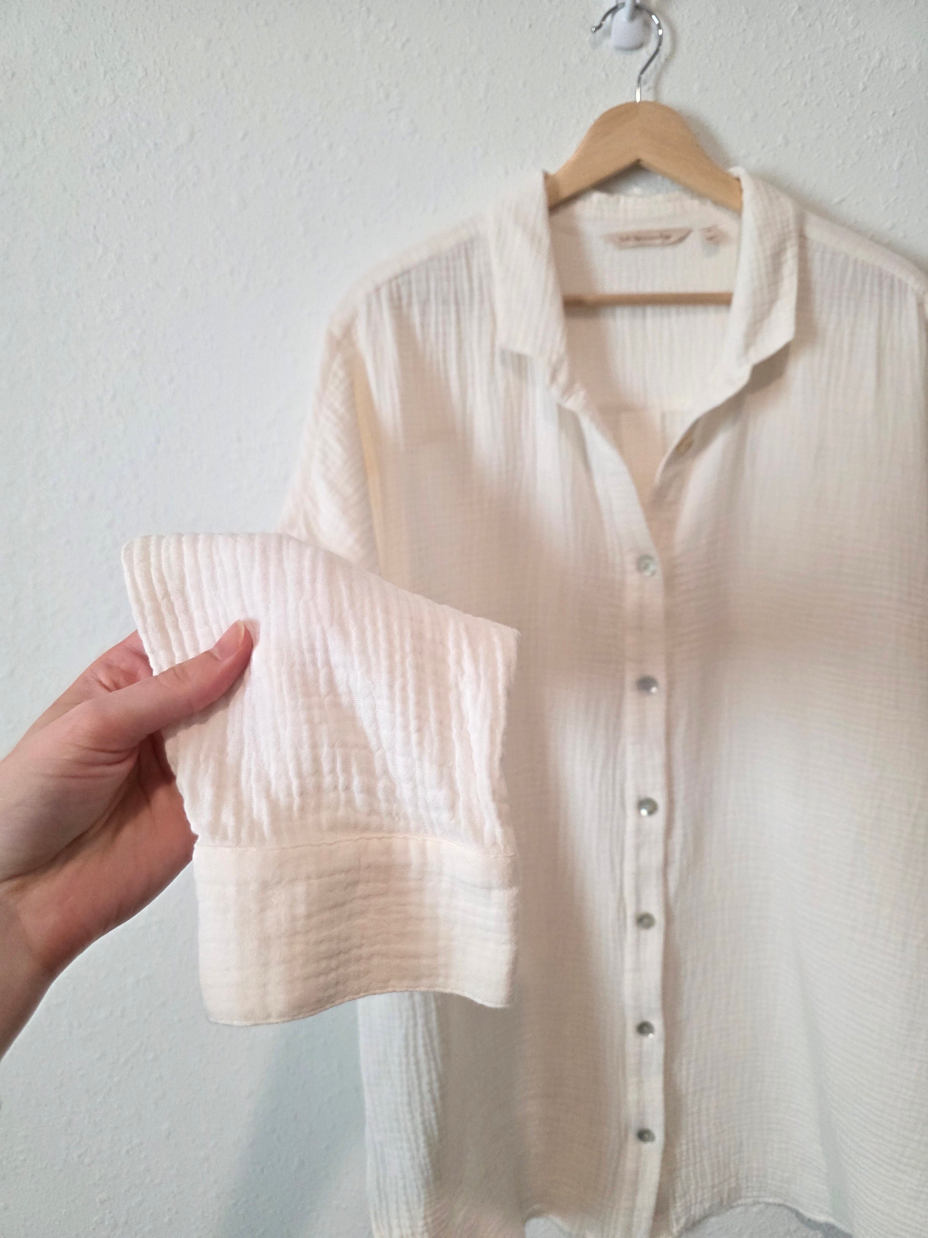 Cotton Gauze Oversized Button Up (XL)