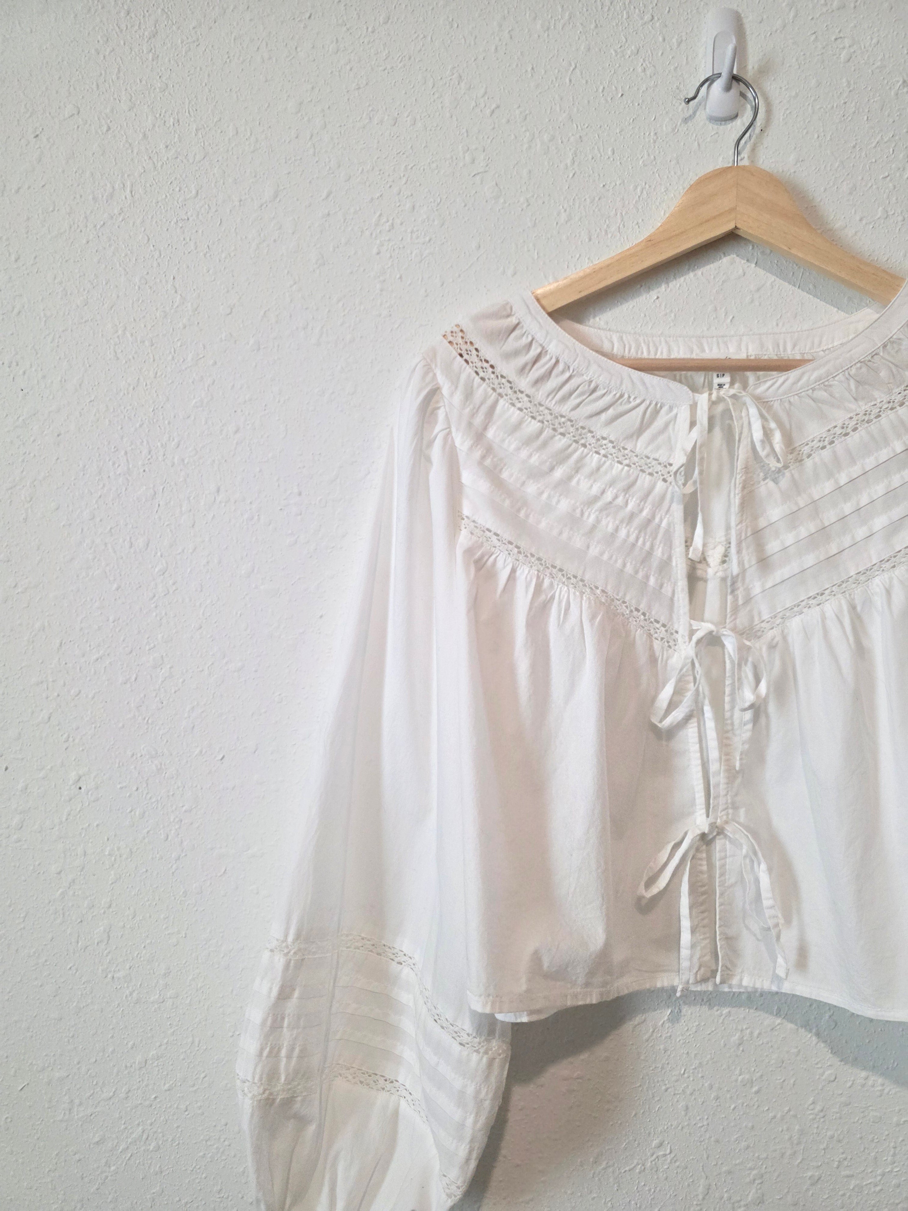 Aerie Tie Front Lace Top (S)