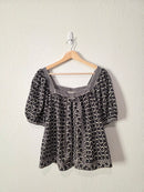 Floral Square Neck Top (S)