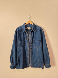 Vintage Denim Button Up Shirt Jacket (L)