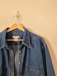 Vintage Denim Button Up Shirt Jacket (L)