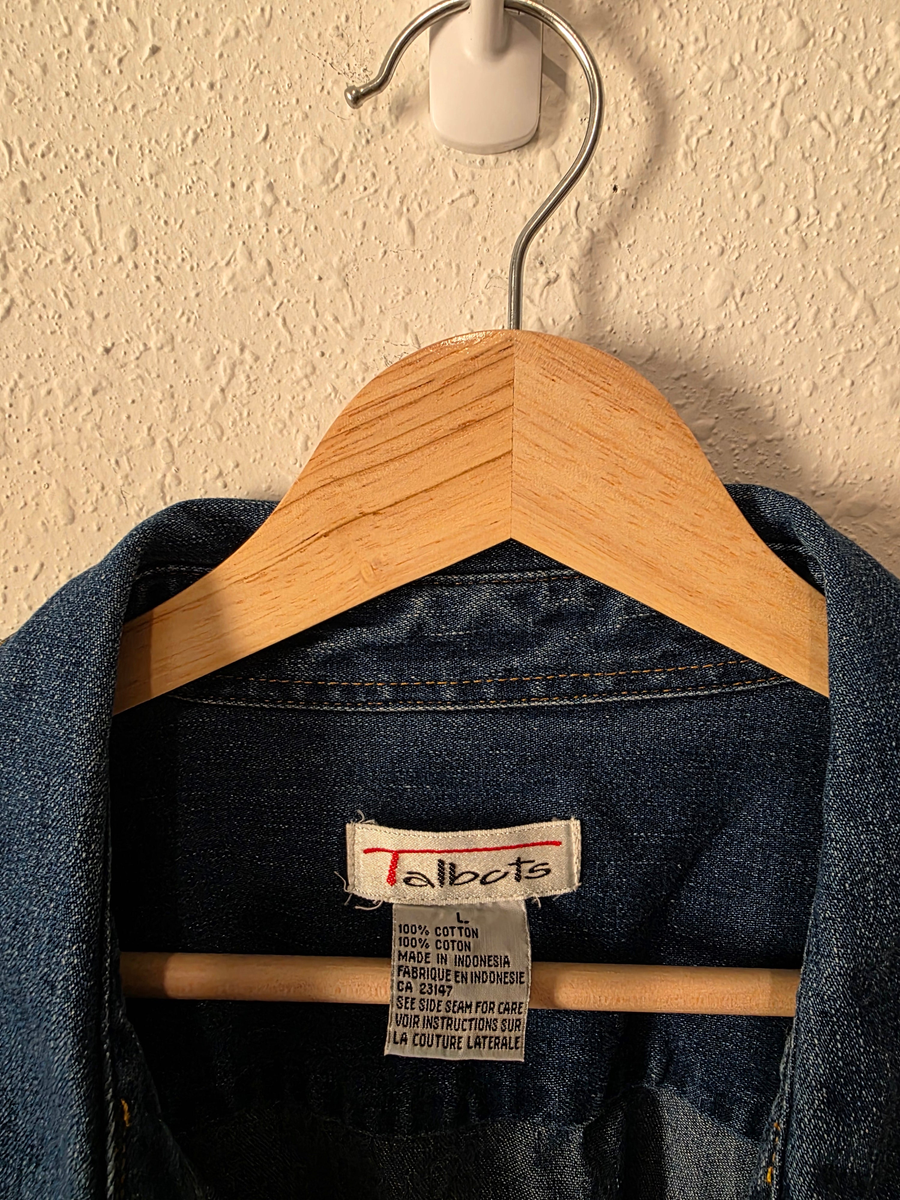 Vintage Denim Button Up Shirt Jacket (L)