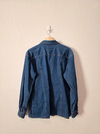 Vintage Denim Button Up Shirt Jacket (L)