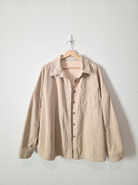 Corduroy Button Up Shirt Jacket (2X)