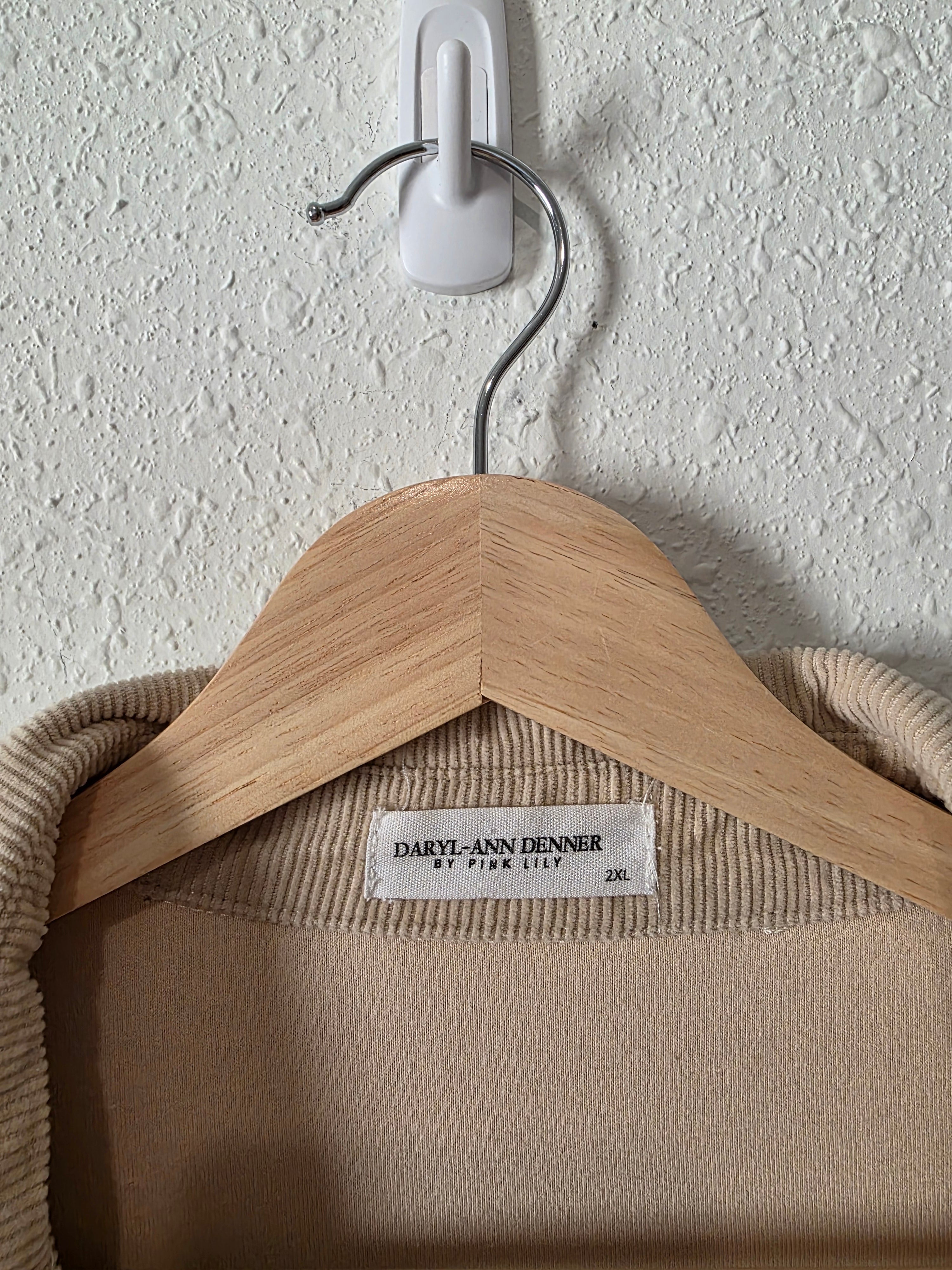 Corduroy Button Up Shirt Jacket (2X)