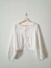 Aerie Tie Front Lace Top (S)
