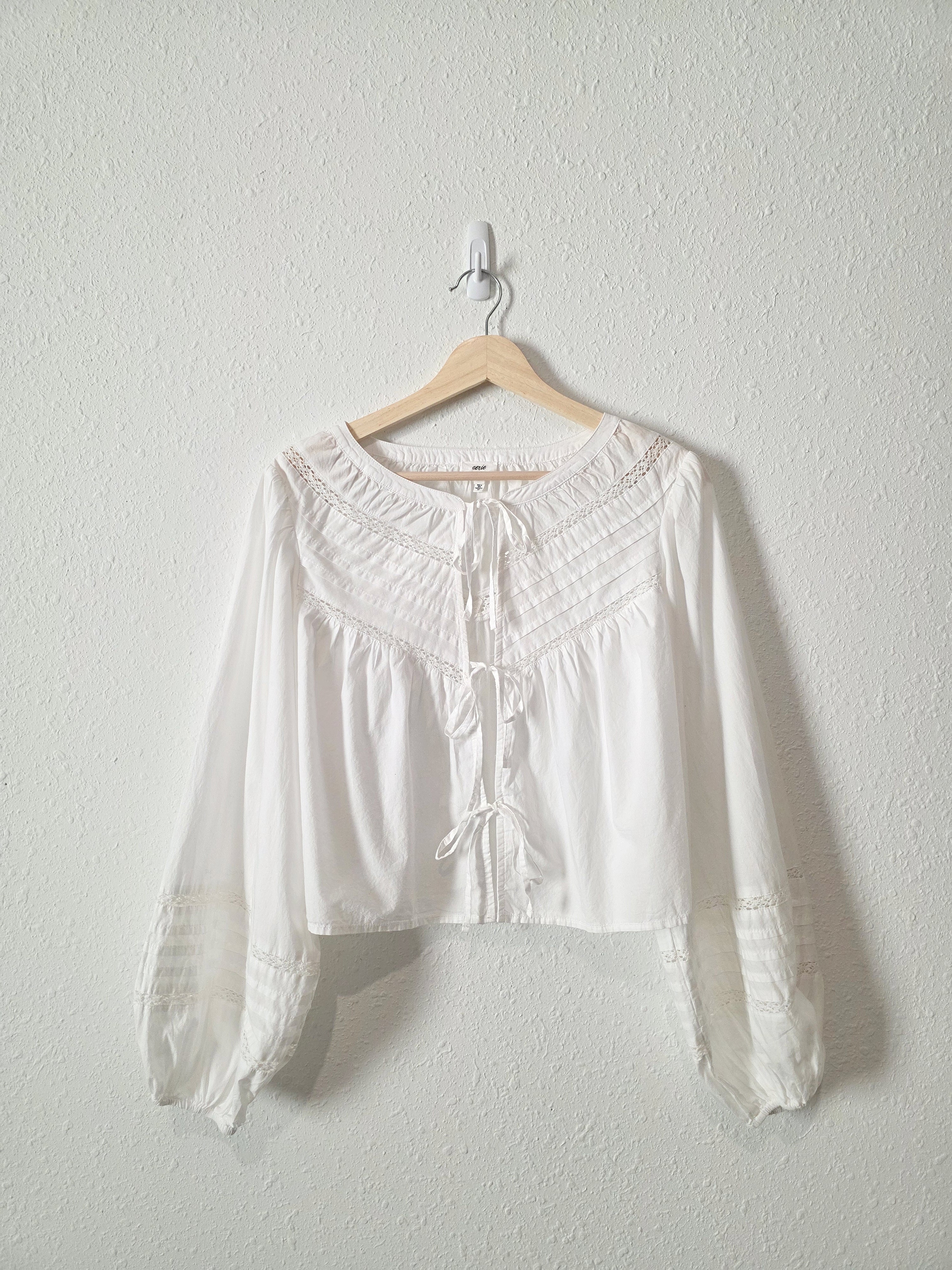 Aerie Tie Front Lace Top (S)