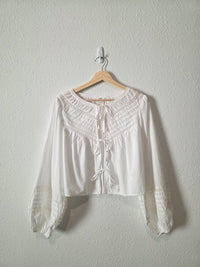 Aerie Tie Front Lace Top (S)