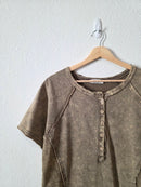 Zenana Cotton Henley Tee (S)