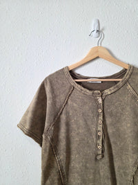 Zenana Cotton Henley Tee (S)