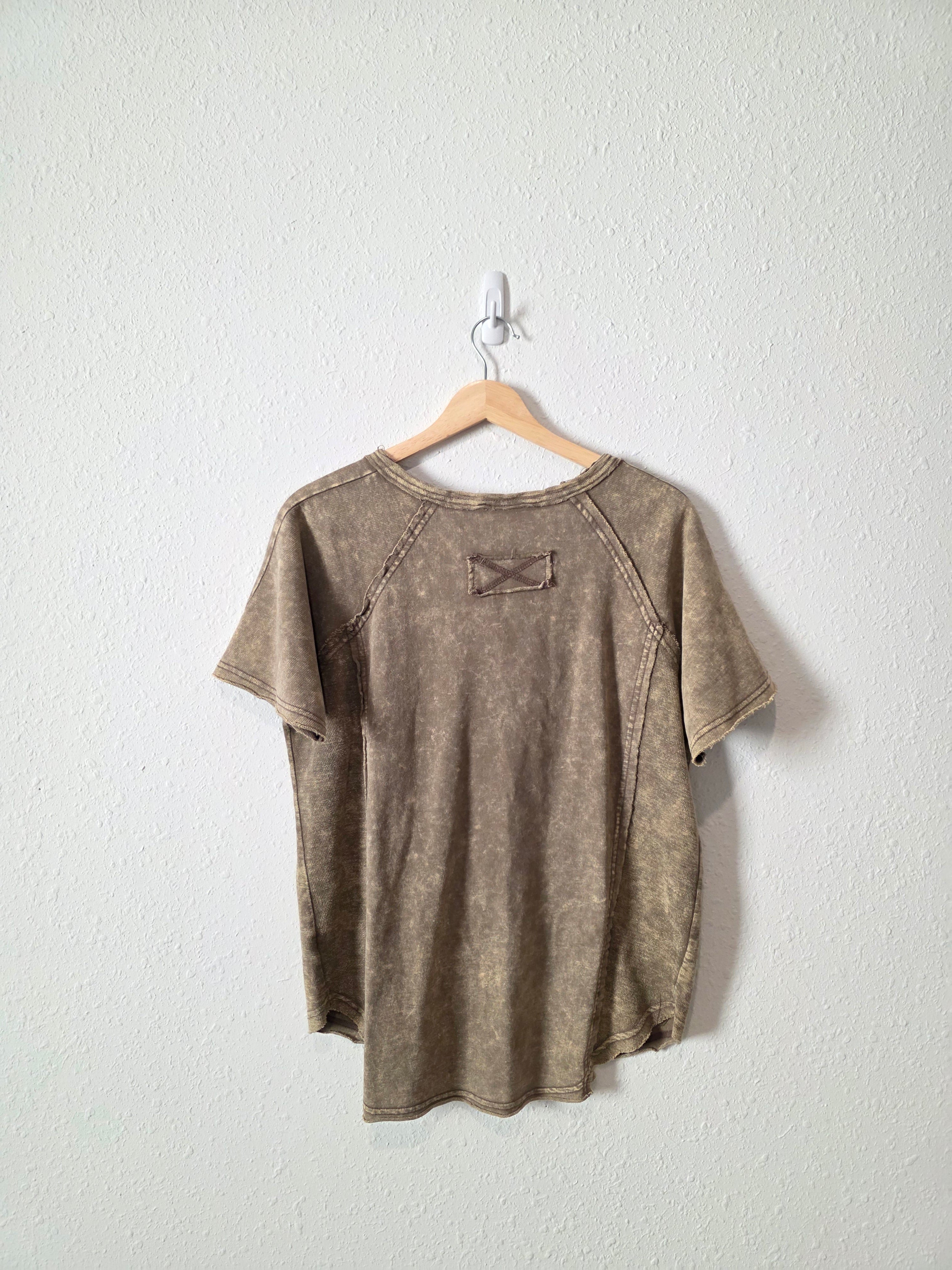 Zenana Cotton Henley Tee (S)