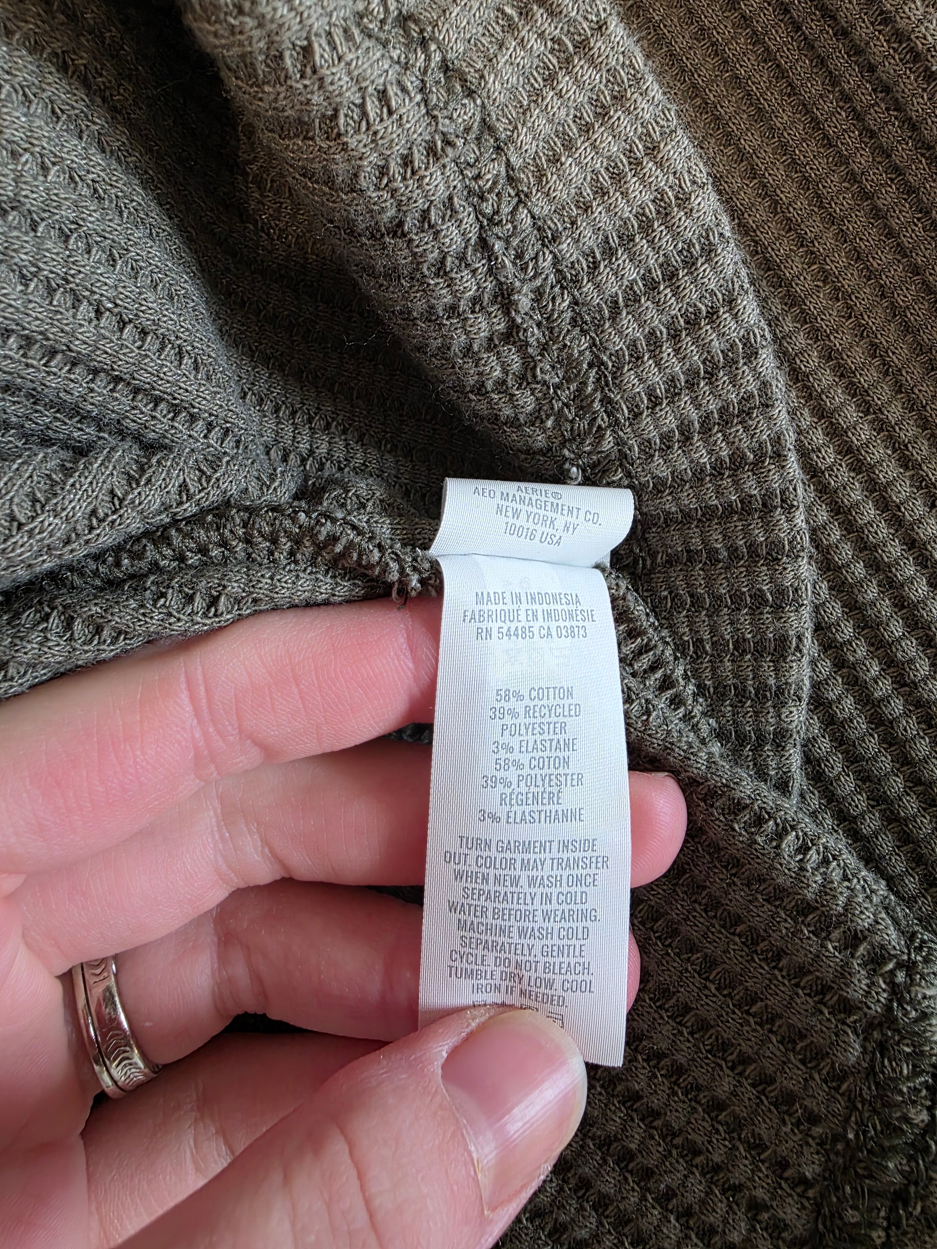 Aerie Olive Henley Sweatshirt (L)
