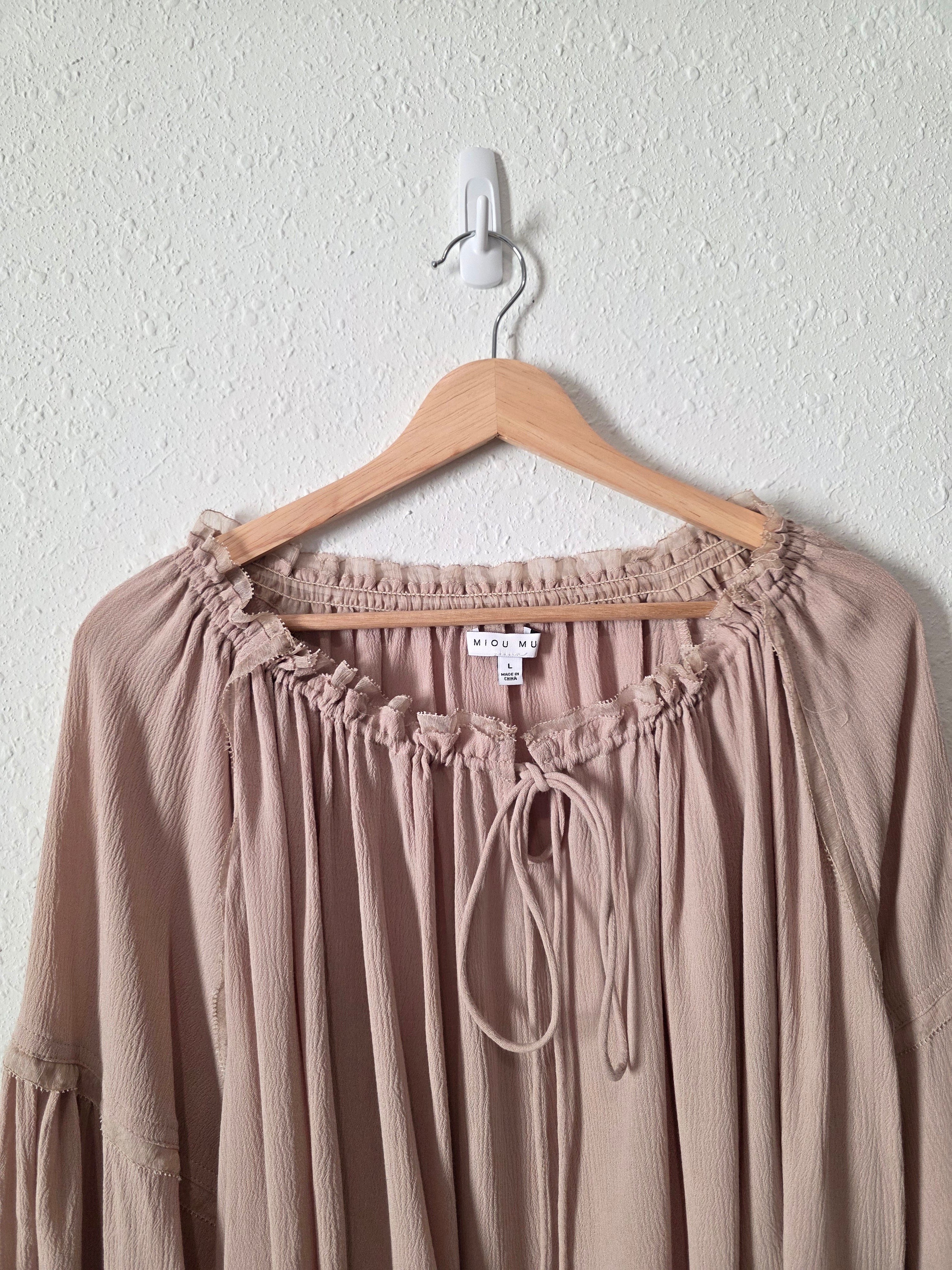 Miou Muse Puff Sleeve Peasant Top (L)