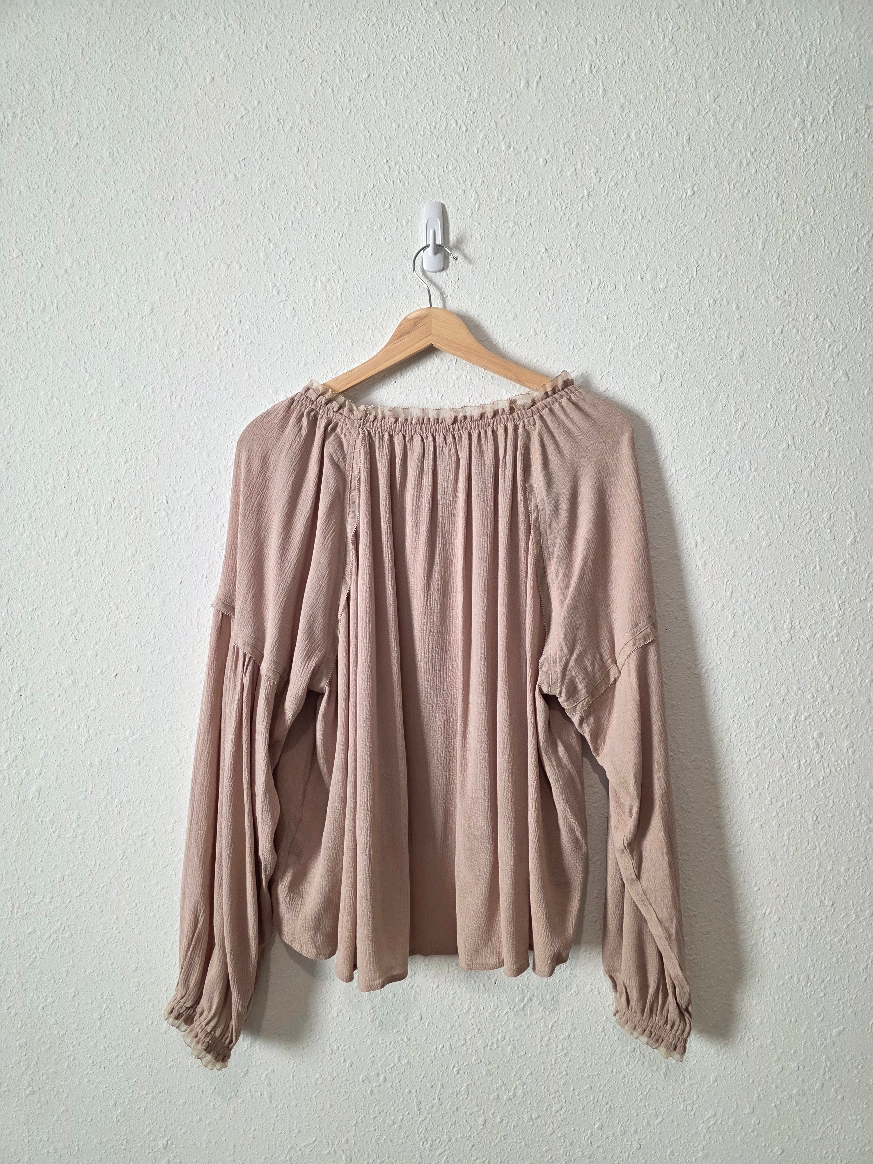 Miou Muse Puff Sleeve Peasant Top (L)