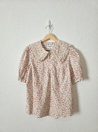 Dainty Floral Collared Blouse (M)
