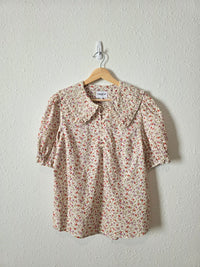 Dainty Floral Collared Blouse (M)