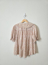 Dainty Floral Collared Blouse (M)