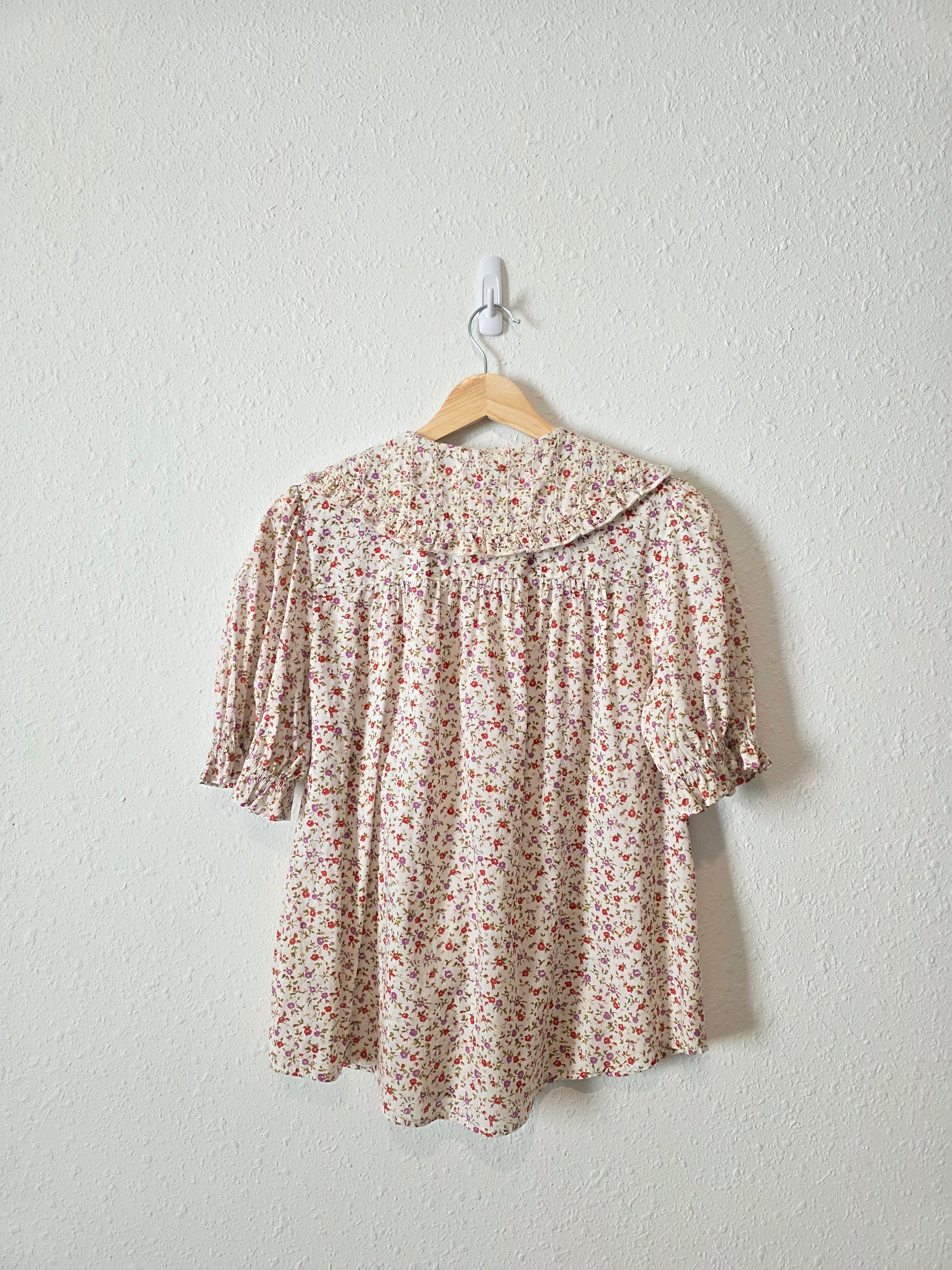 Dainty Floral Collared Blouse (M)