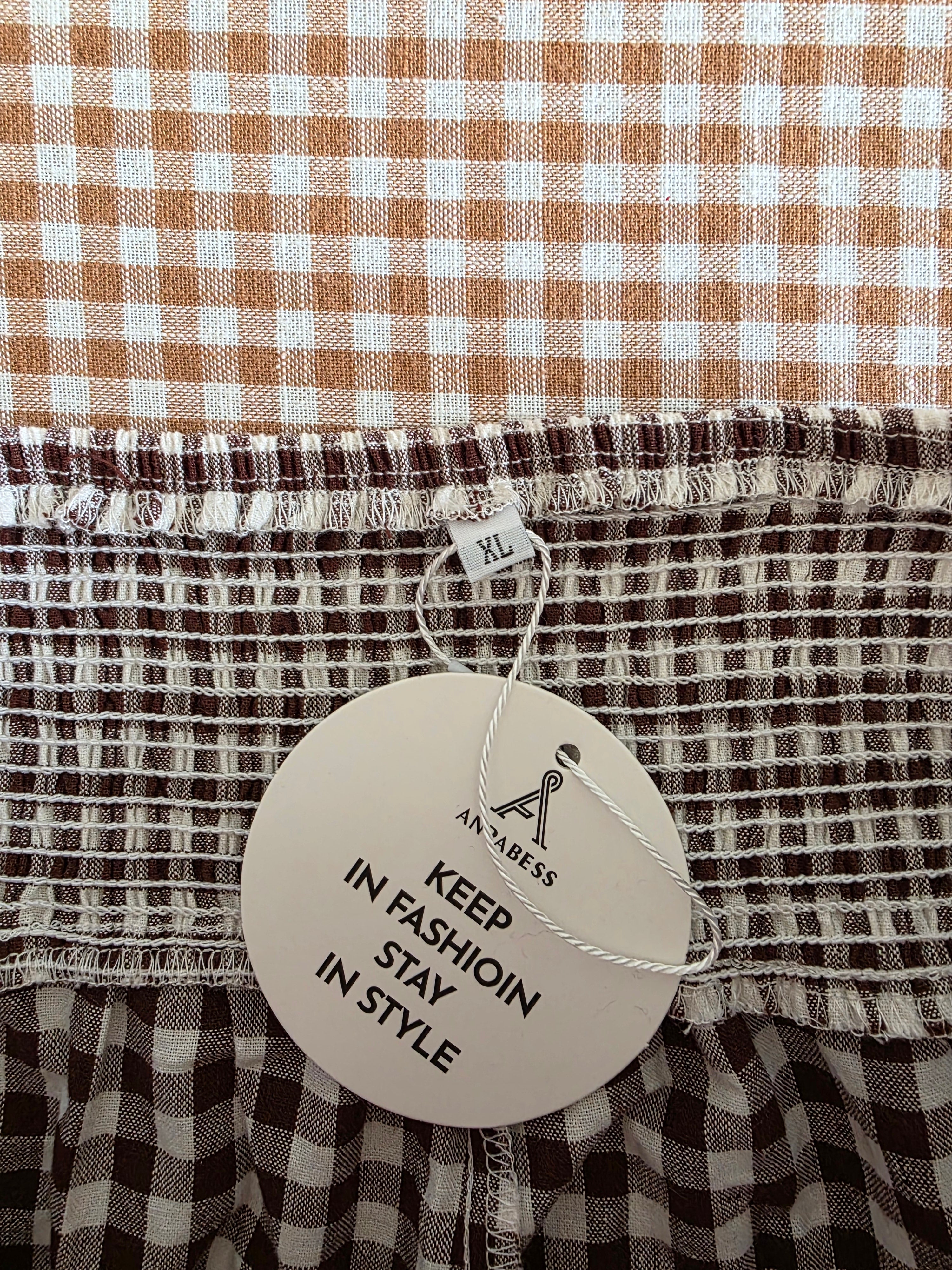 NEW Gingham Wide Leg Pants (XL)