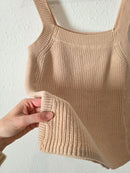 Neutral Cotton Ribbed Tank (S)