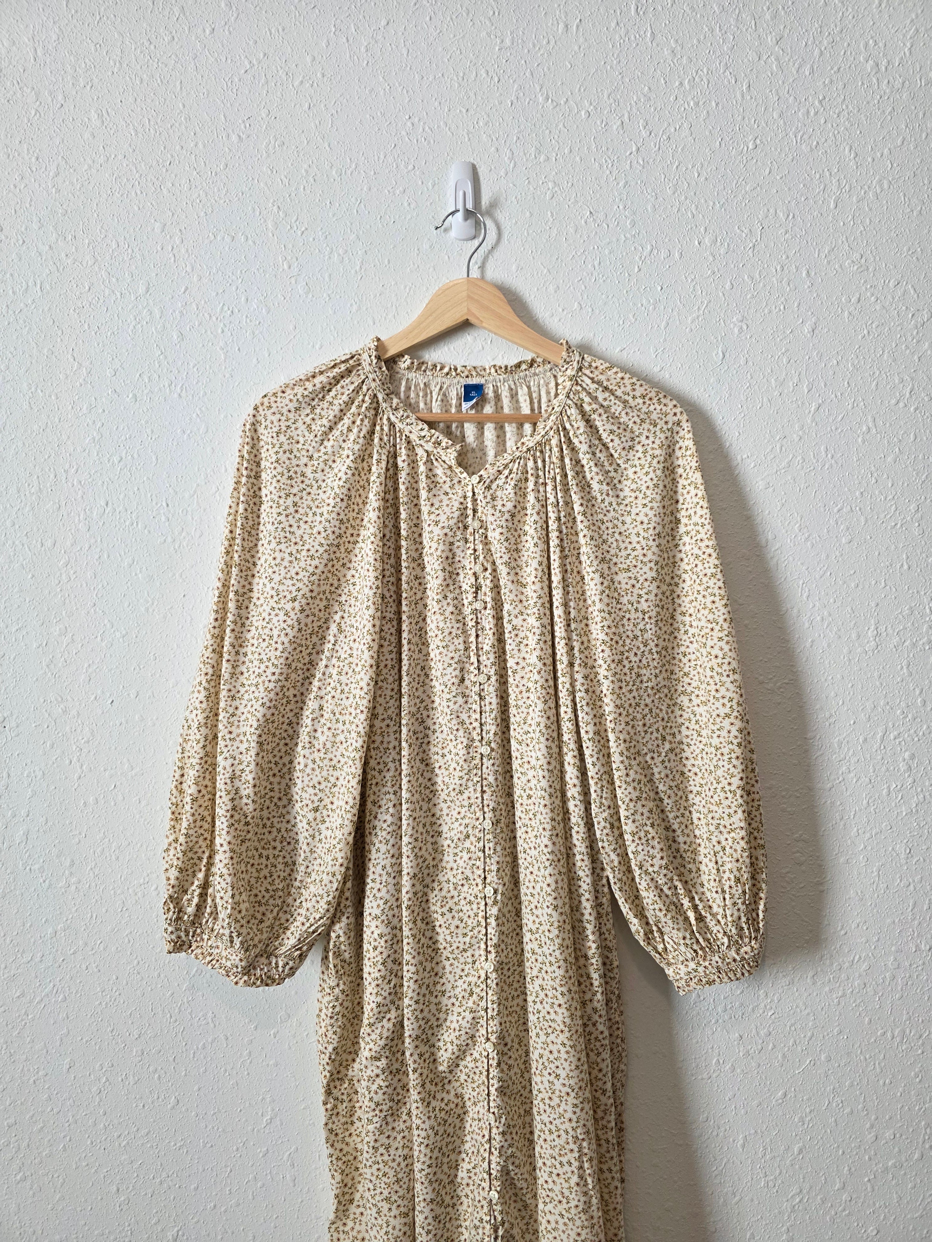 Dainty Floral Button Front Dress (XL tall)