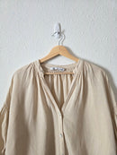 Zara Linen Blend Relaxed Top (M)