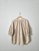 Zara Linen Blend Relaxed Top (M)