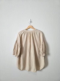 Zara Linen Blend Relaxed Top (M)