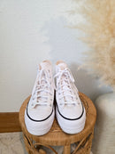 Converse White Platform Sneakers (8.5)