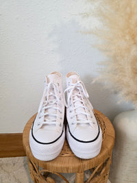 Converse White Platform Sneakers (8.5)